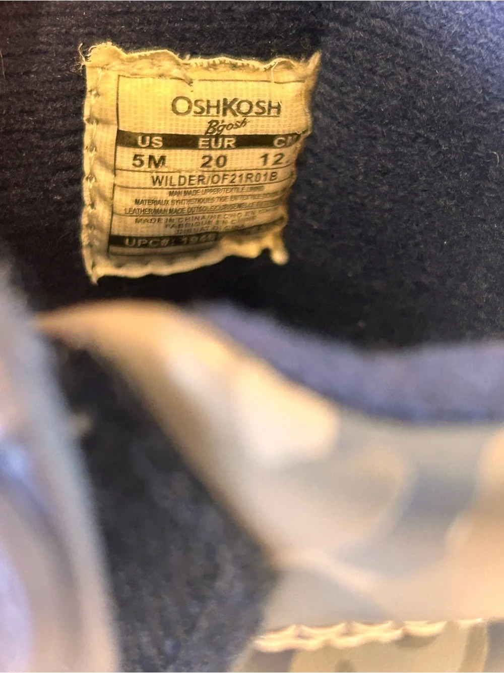 OshKosh Kids Size 5 Blue Camo Waterproof Winter Snow Boots